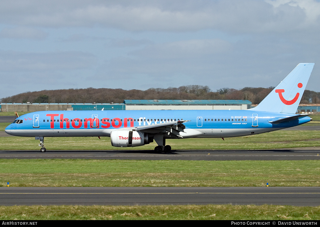 Aircraft Photo of G-BYAF | Boeing 757-204 | Thomsonfly | AirHistory.net #66308