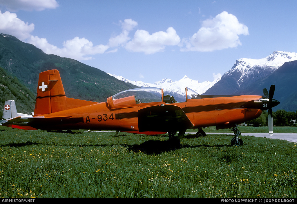 Aircraft Photo of A-934 | Pilatus PC-7 | Switzerland - Air Force | AirHistory.net #66378