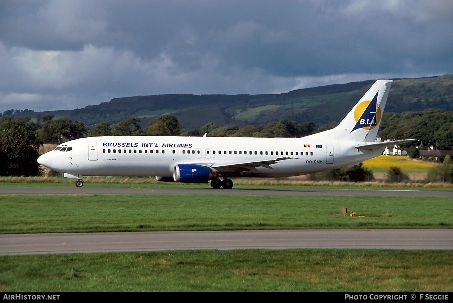 Aircraft Photo of OO-RMV | Boeing 737-408 | Brussels International Airlines - BIA | AirHistory.net #66460