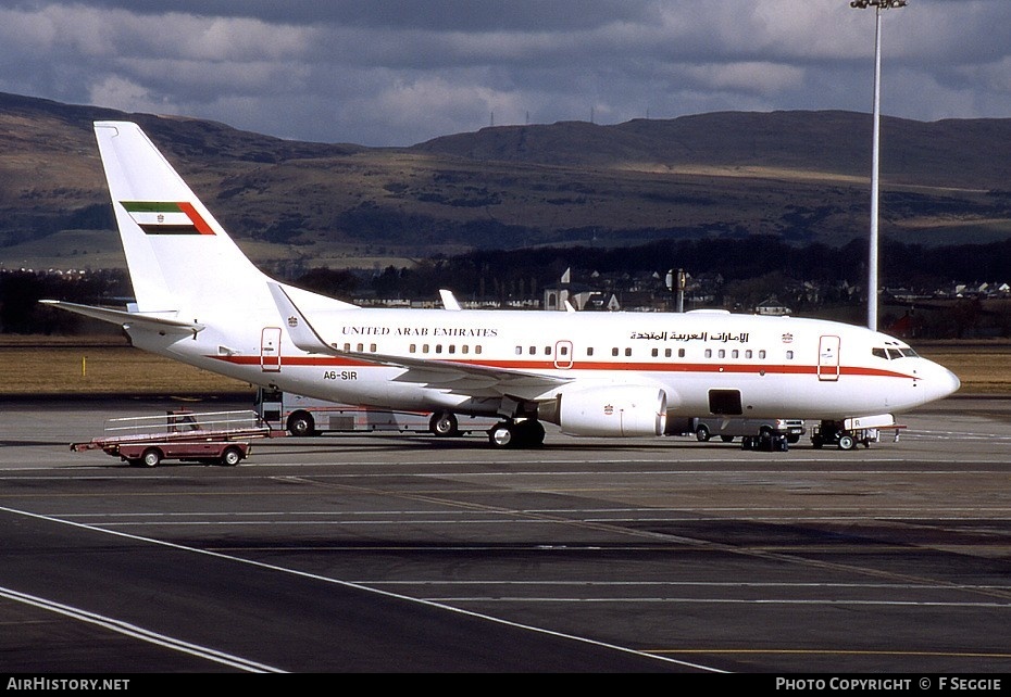 Aircraft Photo of A6-SIR | Boeing 737-7Z5 BBJ | United Arab Emirates Government | AirHistory.net #66613