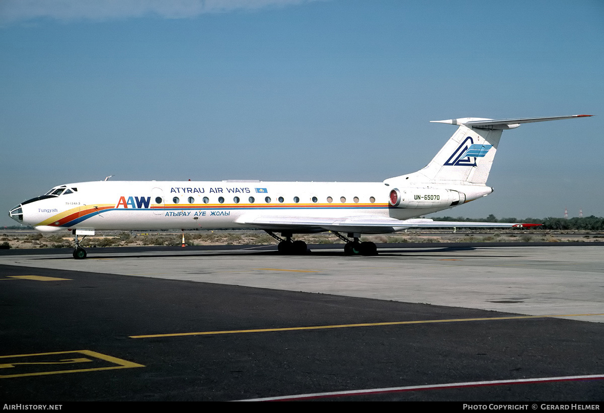 Aircraft Photo of UN-65070 | Tupolev Tu-134A-3 | Atyrau Air Ways | AirHistory.net #66720