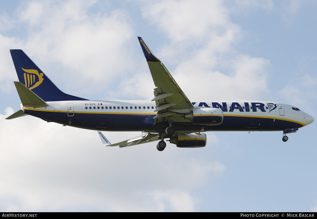 Aircraft Photo of EI-EFK | Boeing 737-8AS | Ryanair | AirHistory.net #66772