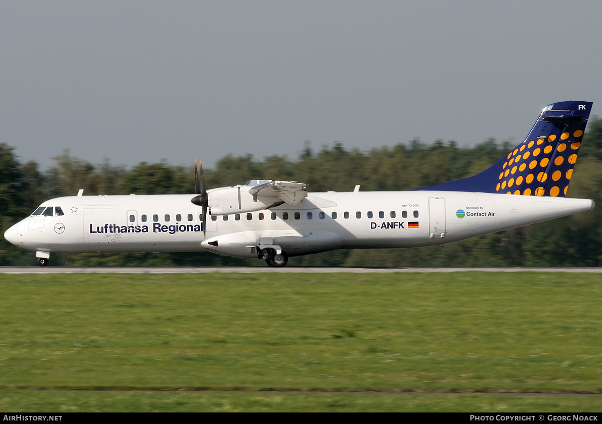 Aircraft Photo of D-ANFK | ATR ATR-72-500 (ATR-72-212A) | Lufthansa Regional | AirHistory.net #66812