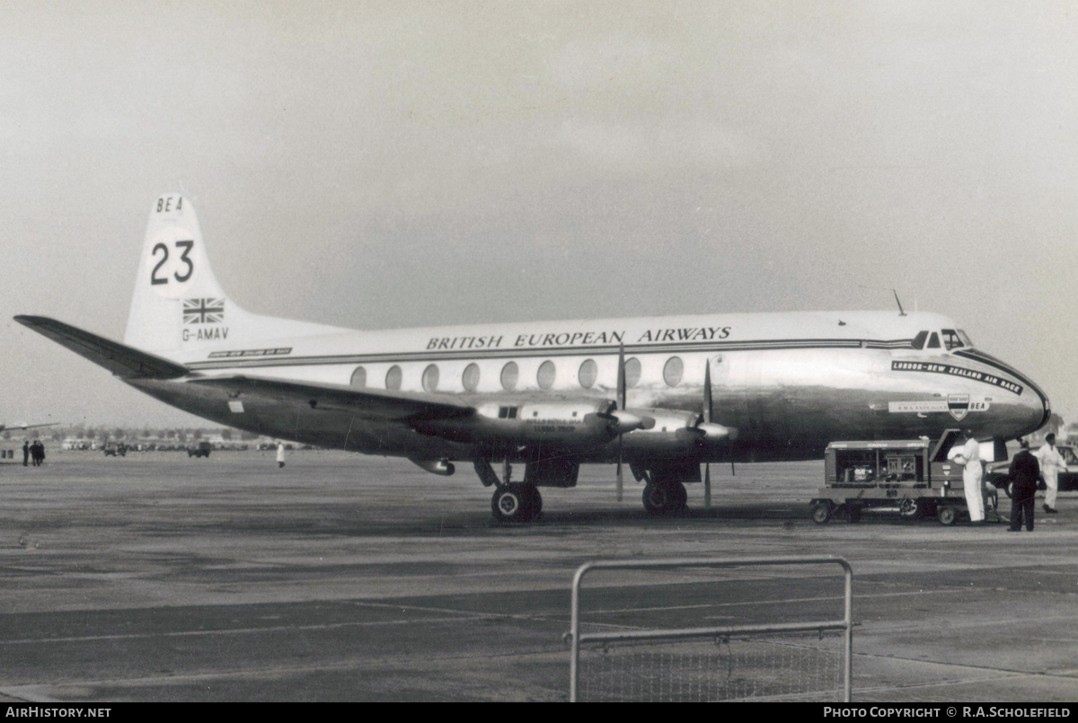 Aircraft Photo of G-AMAV | Vickers 700 Viscount | BEA - British European Airways | AirHistory.net #67367