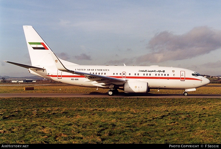 Aircraft Photo of A6-AIN | Boeing 737-7Z5 BBJ | United Arab Emirates Government | AirHistory.net #67373