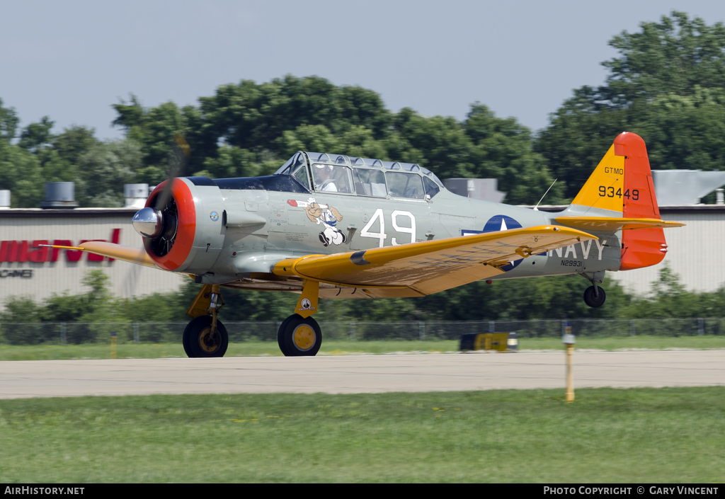 Aircraft Photo of N29931 / 93449 | North American AT-6G Texan | USA - Navy | AirHistory.net #67409