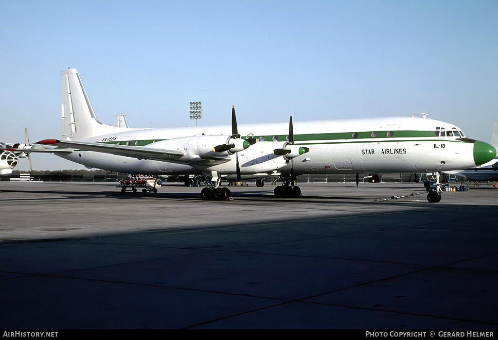 Aircraft Photo of EX-7504 | Ilyushin Il-18V | Star Airlines | AirHistory.net #67436