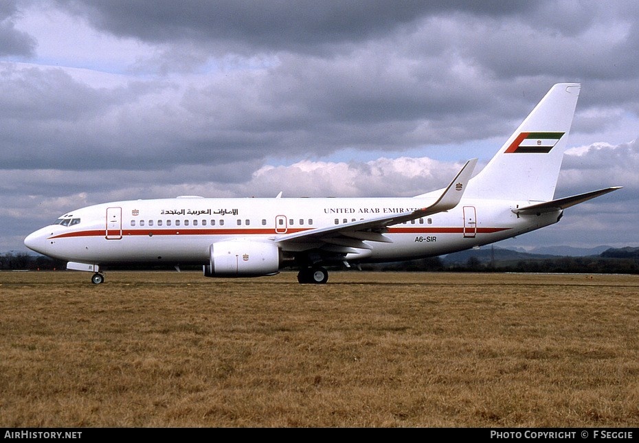 Aircraft Photo of A6-SIR | Boeing 737-7Z5 BBJ | United Arab Emirates Government | AirHistory.net #67711