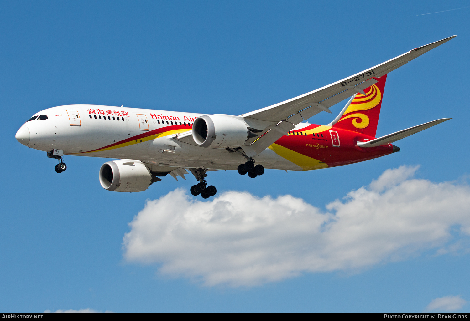 Aircraft Photo of B-2731 | Boeing 787-8 Dreamliner | Hainan Airlines | AirHistory.net #67999