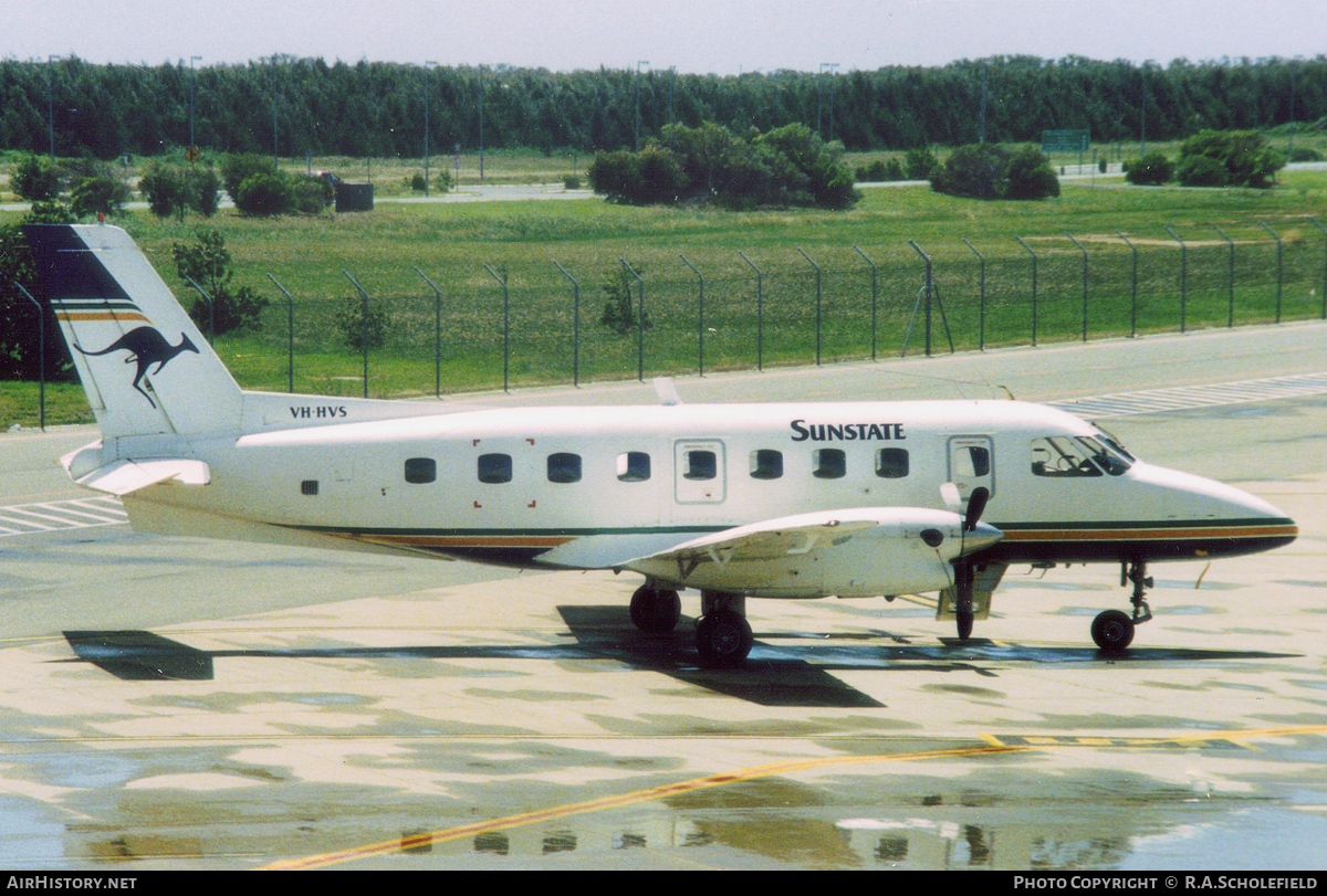 Aircraft Photo of VH-HVS | Embraer EMB-110P1 Bandeirante | Sunstate Airlines | AirHistory.net #68044