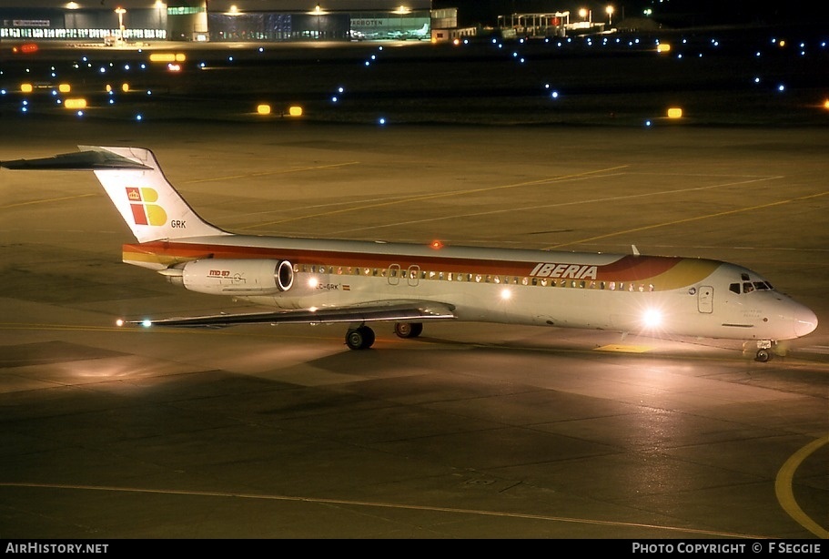 Aircraft Photo of EC-GRK | McDonnell Douglas MD-87 (DC-9-87) | Iberia | AirHistory.net #68055
