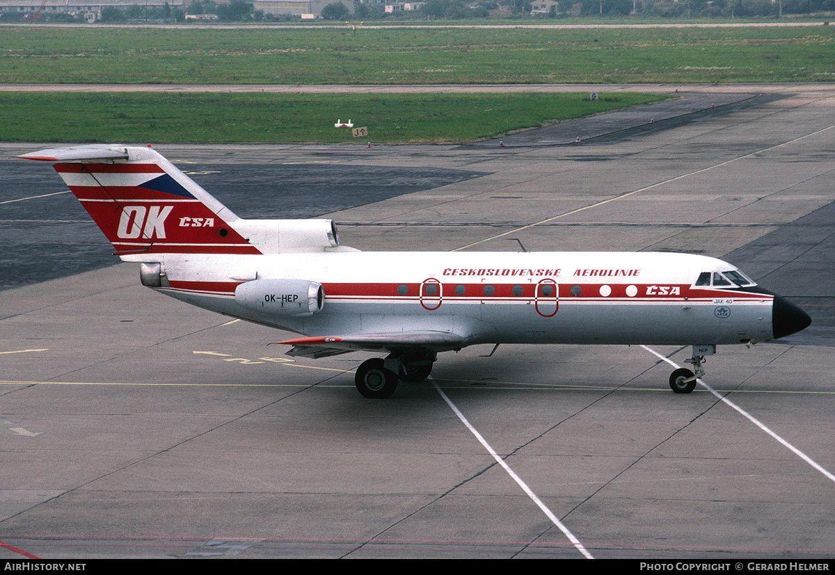 Aircraft Photo of OK-HEP | Yakovlev Yak-40 | ČSA - Československé Aerolinie - Czechoslovak Airlines | AirHistory.net #68110