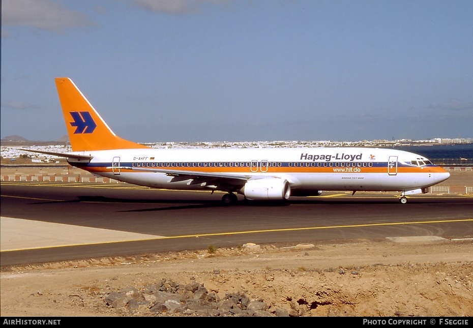 Aircraft Photo of D-AHFF | Boeing 737-8K5 | Hapag-Lloyd | AirHistory.net #68159