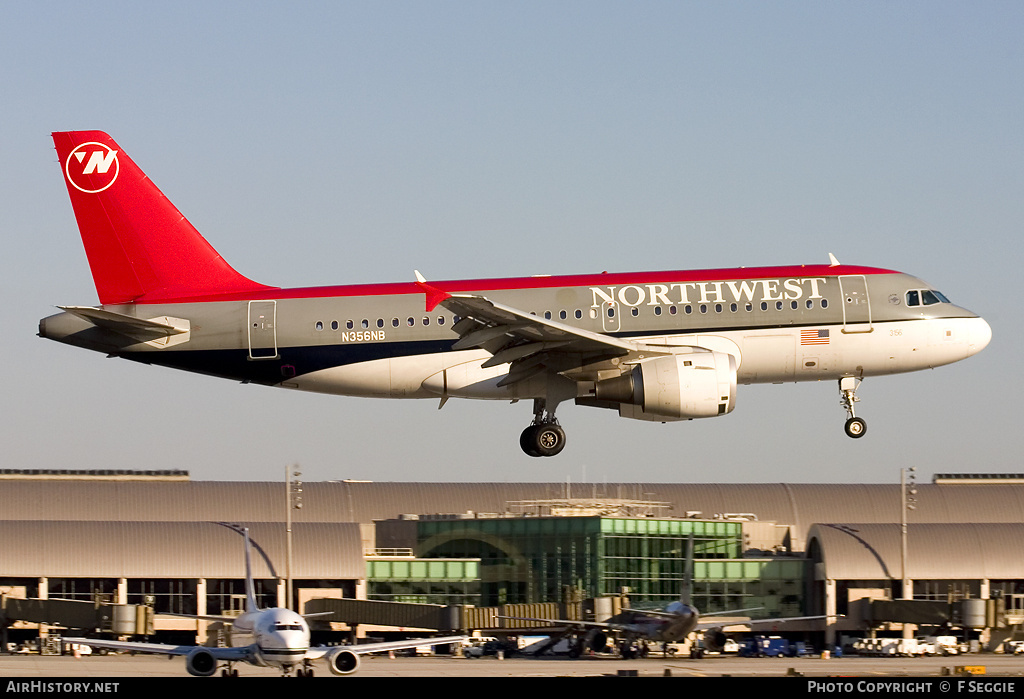 Aircraft Photo of N356NB | Airbus A319-114 | Northwest Airlines | AirHistory.net #68246