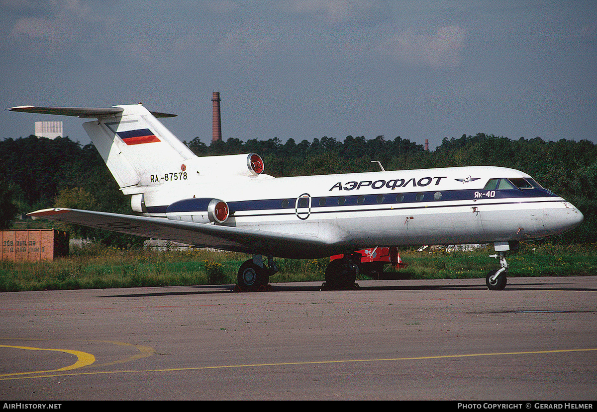 Aircraft Photo of RA-87578 | Yakovlev Yak-40 | Aeroflot | AirHistory.net #68256