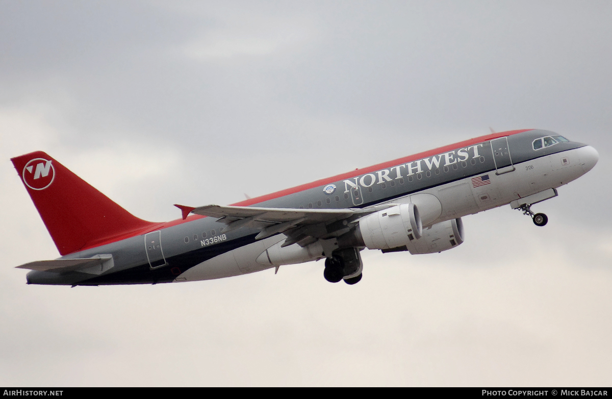 Aircraft Photo of N336NB | Airbus A319-114 | Northwest Airlines | AirHistory.net #68393