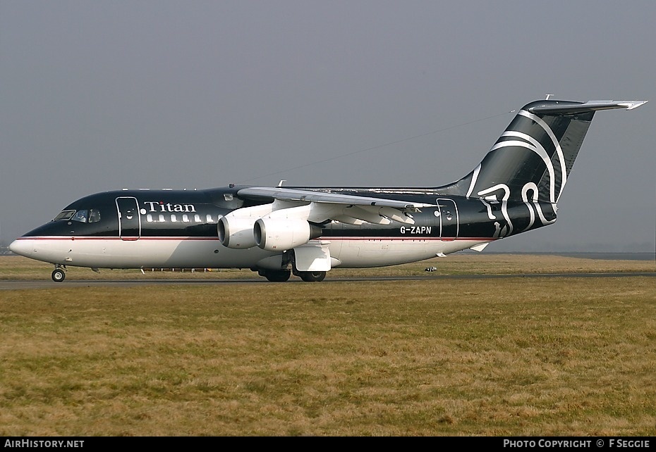 Aircraft Photo of G-ZAPN | British Aerospace BAe-146-200QC | Titan Airways | AirHistory.net #68556