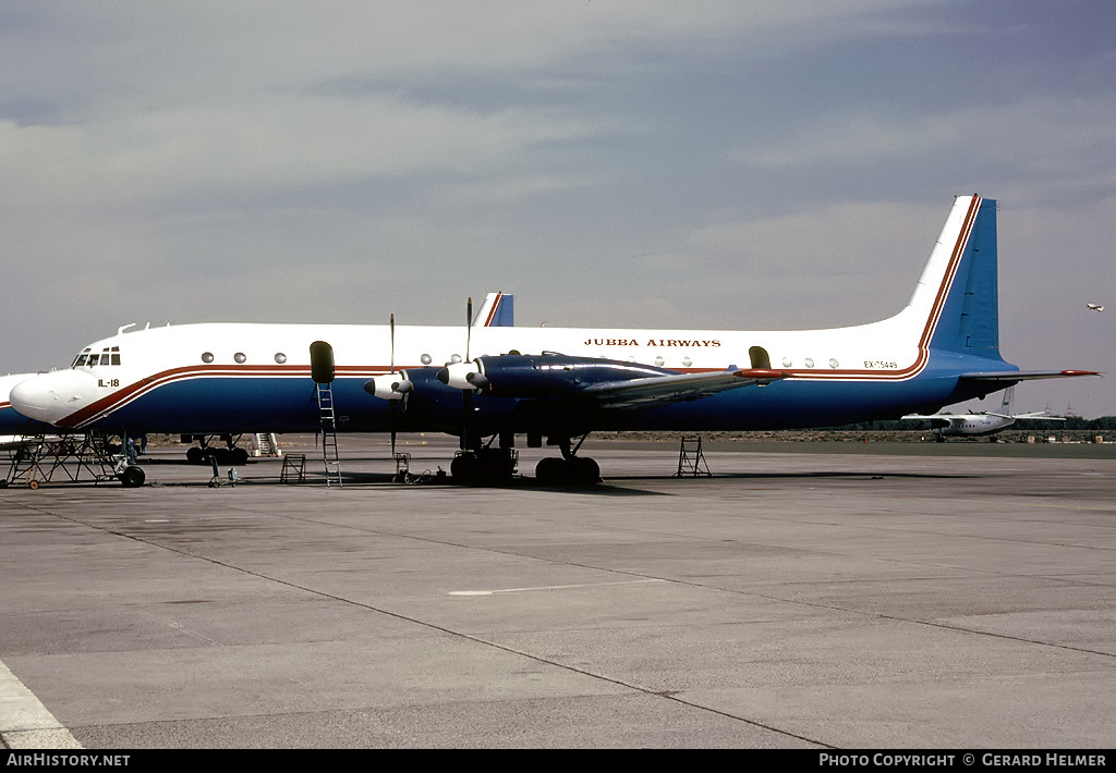 Aircraft Photo of EX-75449 | Ilyushin Il-18D | Jubba Airways | AirHistory.net #68594