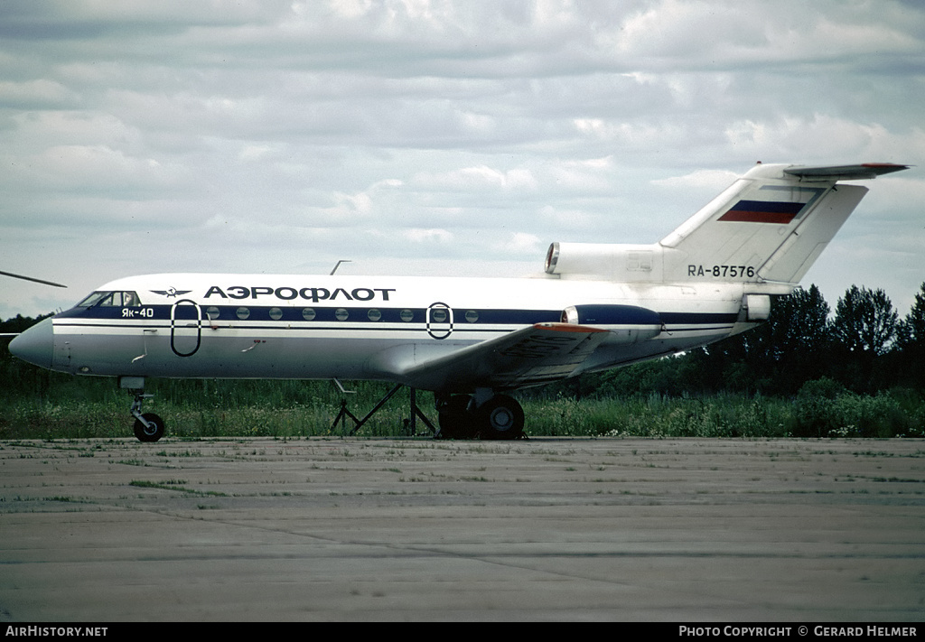 Aircraft Photo of RA-87576 | Yakovlev Yak-40 | Aeroflot | AirHistory.net #68616