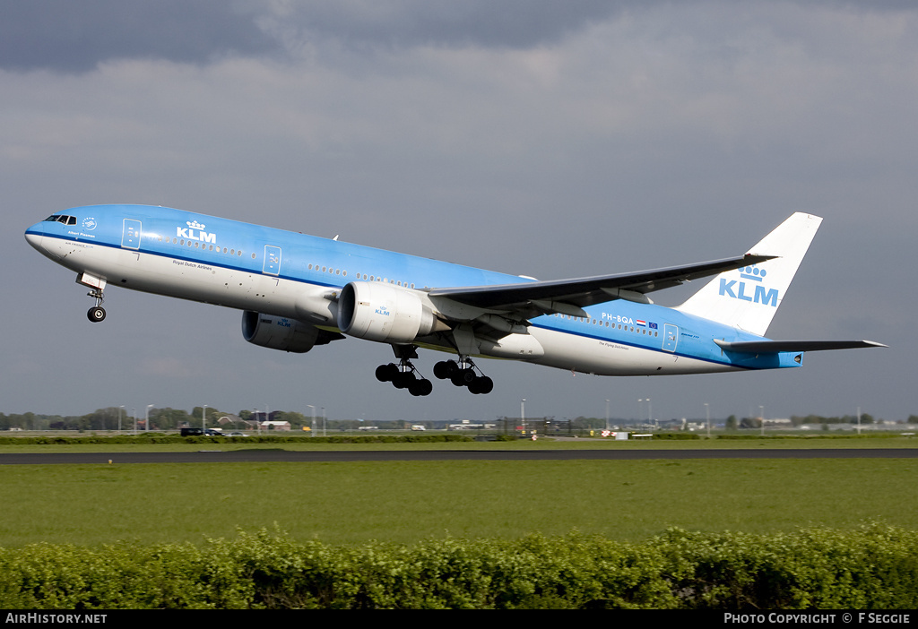 Aircraft Photo of PH-BQA | Boeing 777-206/ER | KLM - Royal Dutch Airlines | AirHistory.net #68651