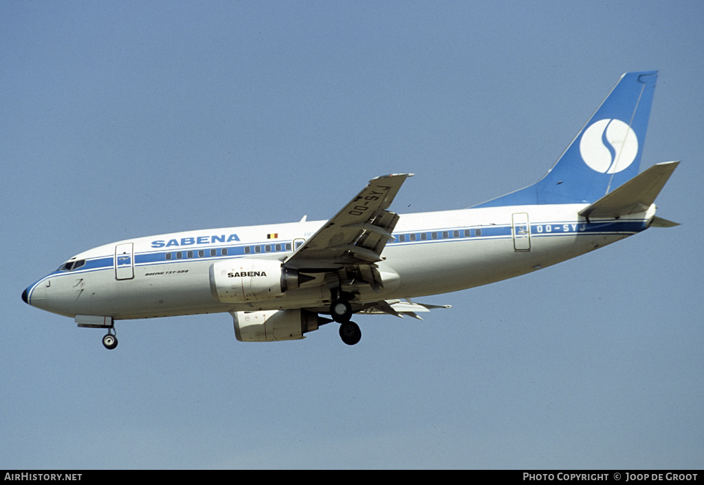 Aircraft Photo of OO-SYJ | Boeing 737-529 | Sabena | AirHistory.net #69035