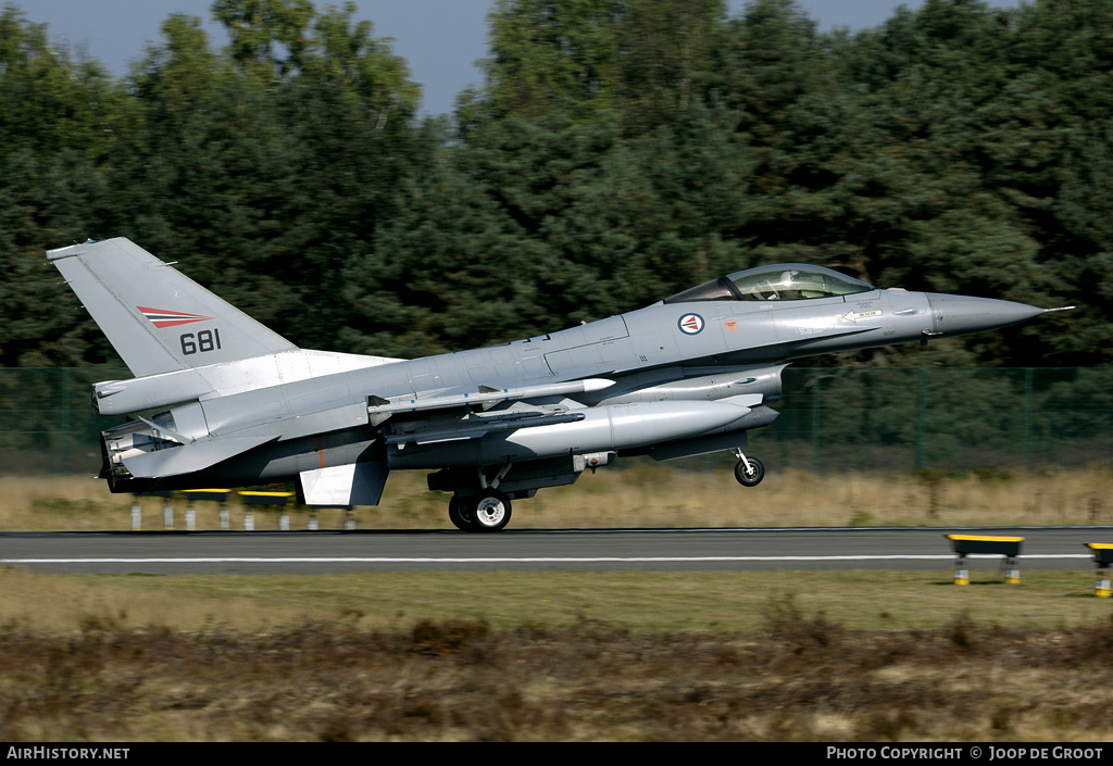 Aircraft Photo of 681 | General Dynamics F-16AM Fighting Falcon | Norway - Air Force | AirHistory.net #69271
