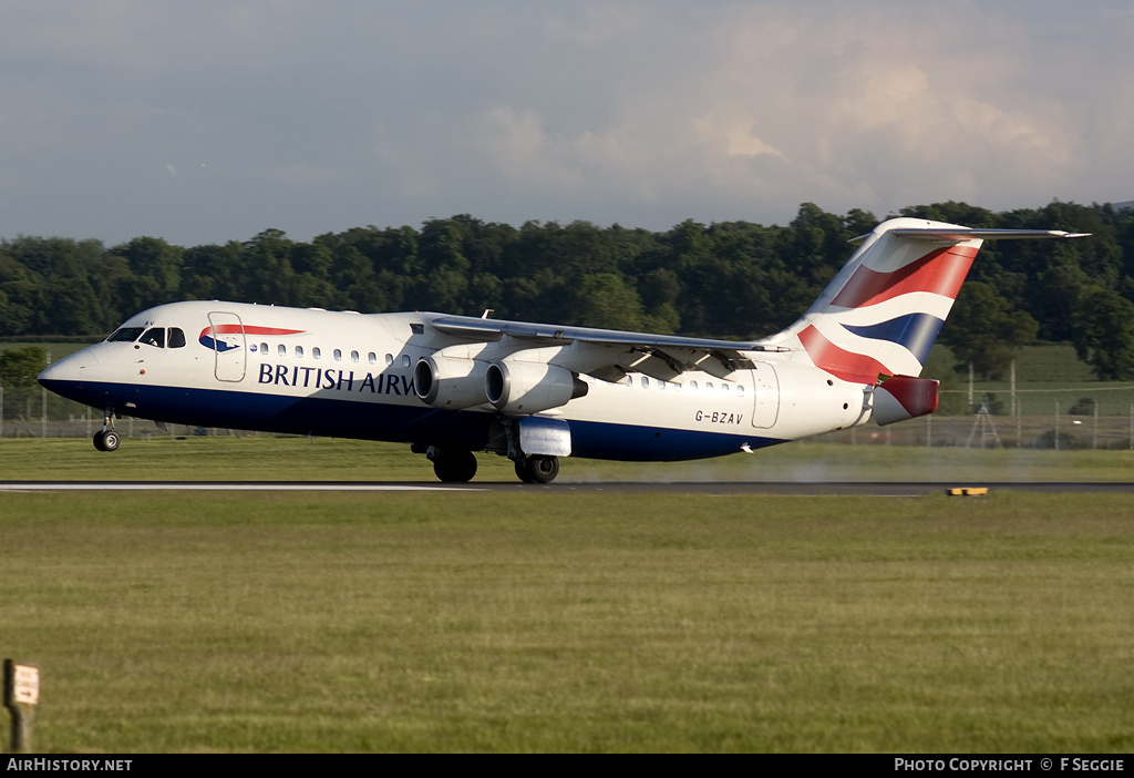 Aircraft Photo of G-BZAV | British Aerospace Avro 146-RJ100 | British Airways | AirHistory.net #69463