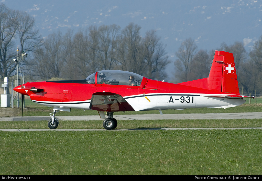 Aircraft Photo of A-931 | Pilatus NCPC-7 | Switzerland - Air Force | AirHistory.net #69722