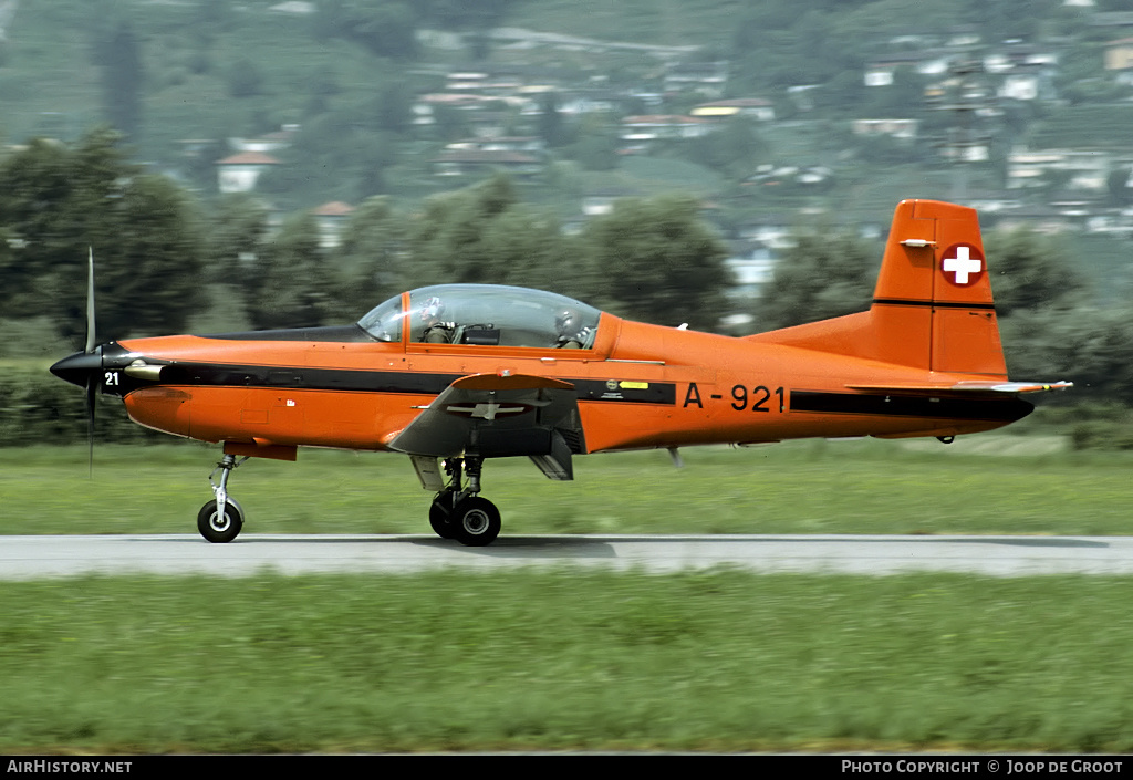 Aircraft Photo of A-921 | Pilatus PC-7 | Switzerland - Air Force | AirHistory.net #69725