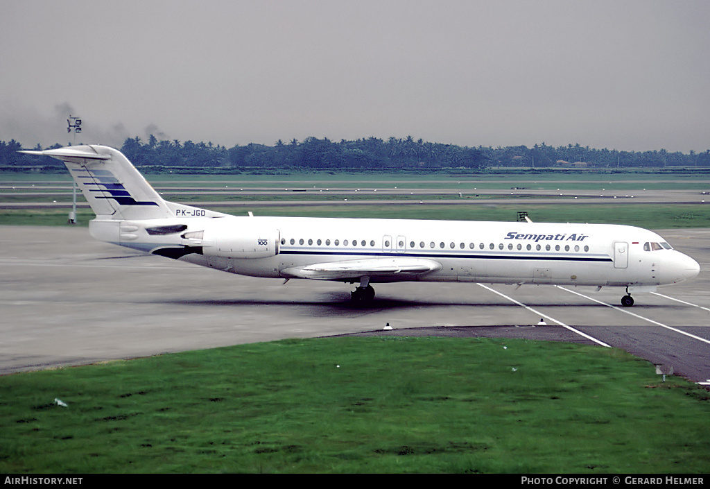 Aircraft Photo of PK-JGD | Fokker 100 (F28-0100) | Sempati Air | AirHistory.net #69755