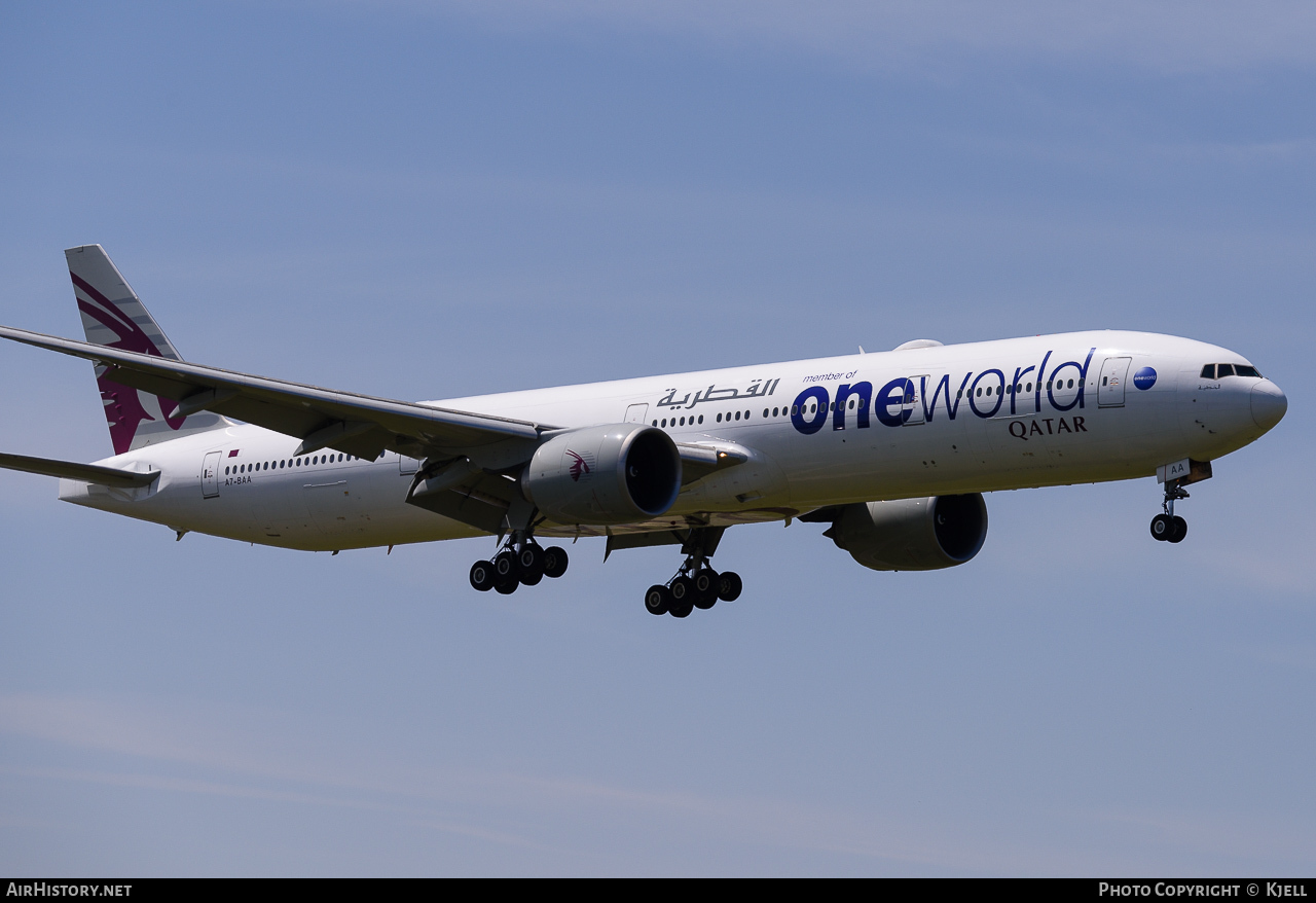 Aircraft Photo of A7-BAA | Boeing 777-3DZ/ER | Qatar Airways | AirHistory.net #69804