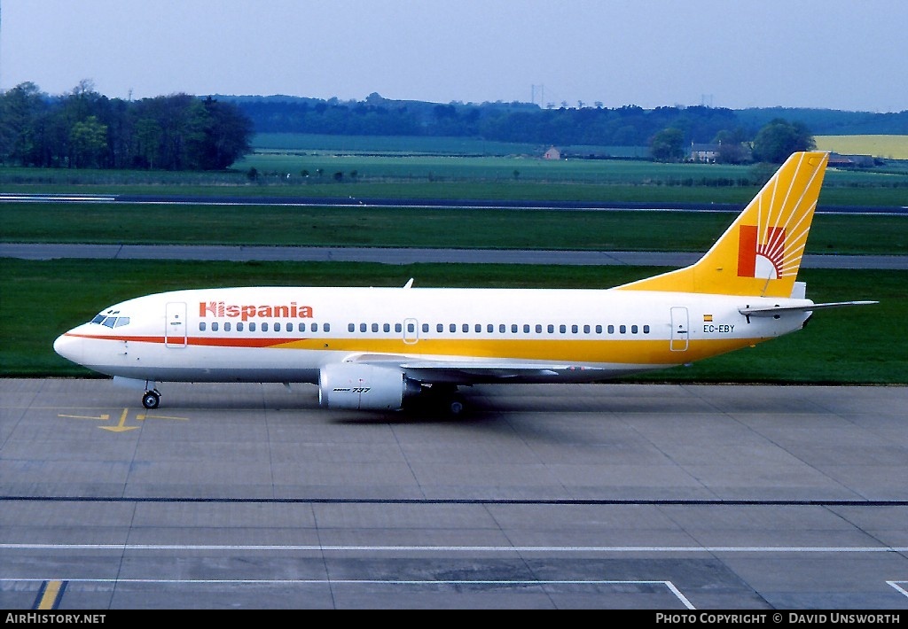 Aircraft Photo of EC-EBY | Boeing 737-3Y0 | Hispania Líneas Aéreas | AirHistory.net #69883