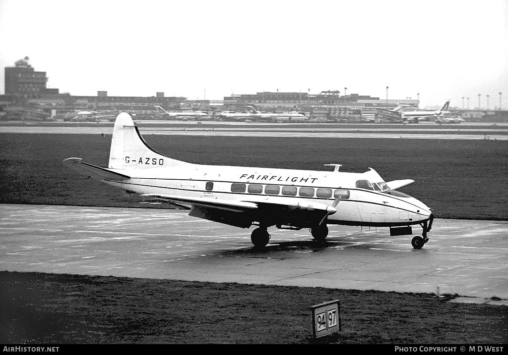 Aircraft Photo of G-AZSO | De Havilland D.H. 114 Heron 2 | Fairflight | AirHistory.net #70018