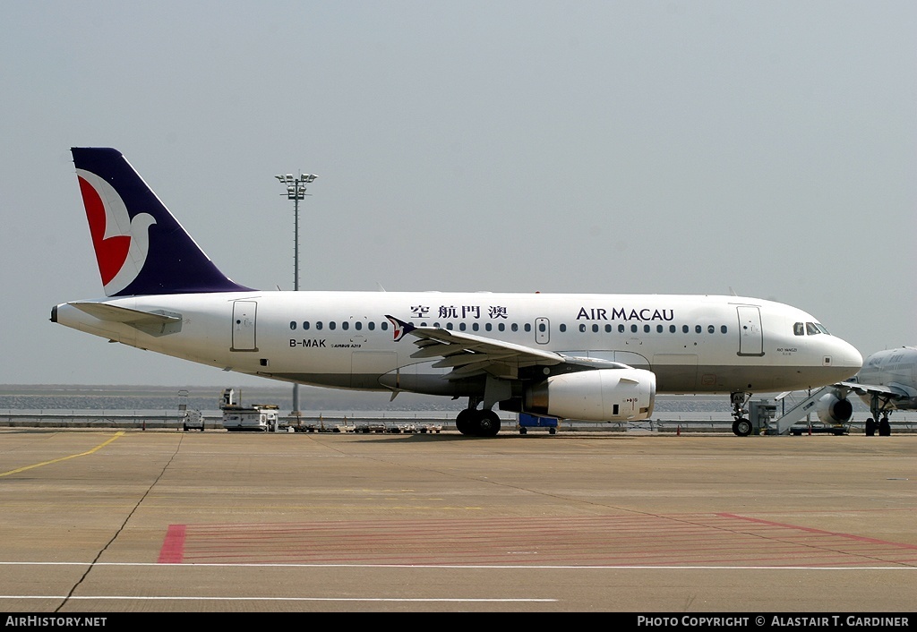 Aircraft Photo of B-MAK | Airbus A319-132 | Air Macau | AirHistory.net #70028