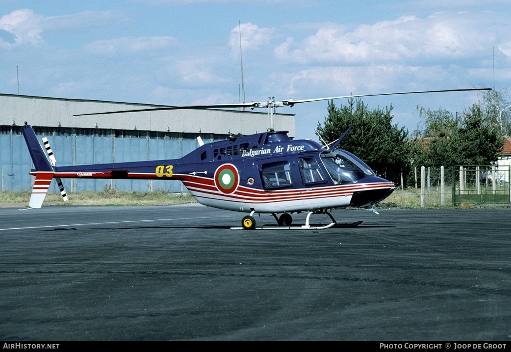 Aircraft Photo of 03 | Bell 206B-3 JetRanger III | Bulgaria - Air Force | AirHistory.net #70098