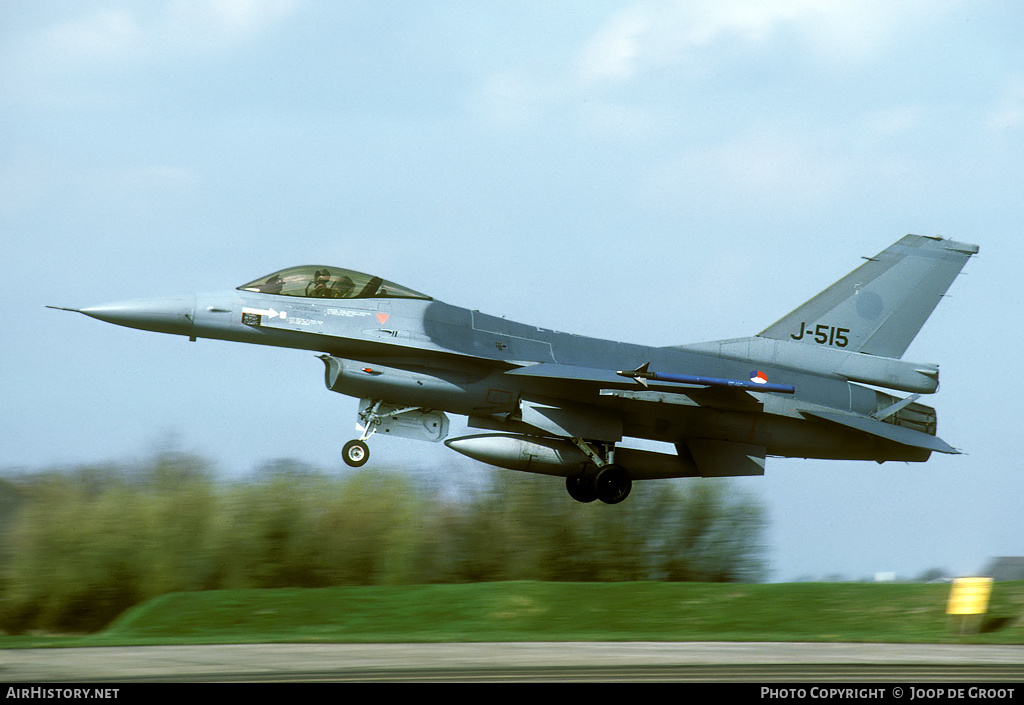 Aircraft Photo of J-515 | General Dynamics F-16A Fighting Falcon | Netherlands - Air Force | AirHistory.net #70297