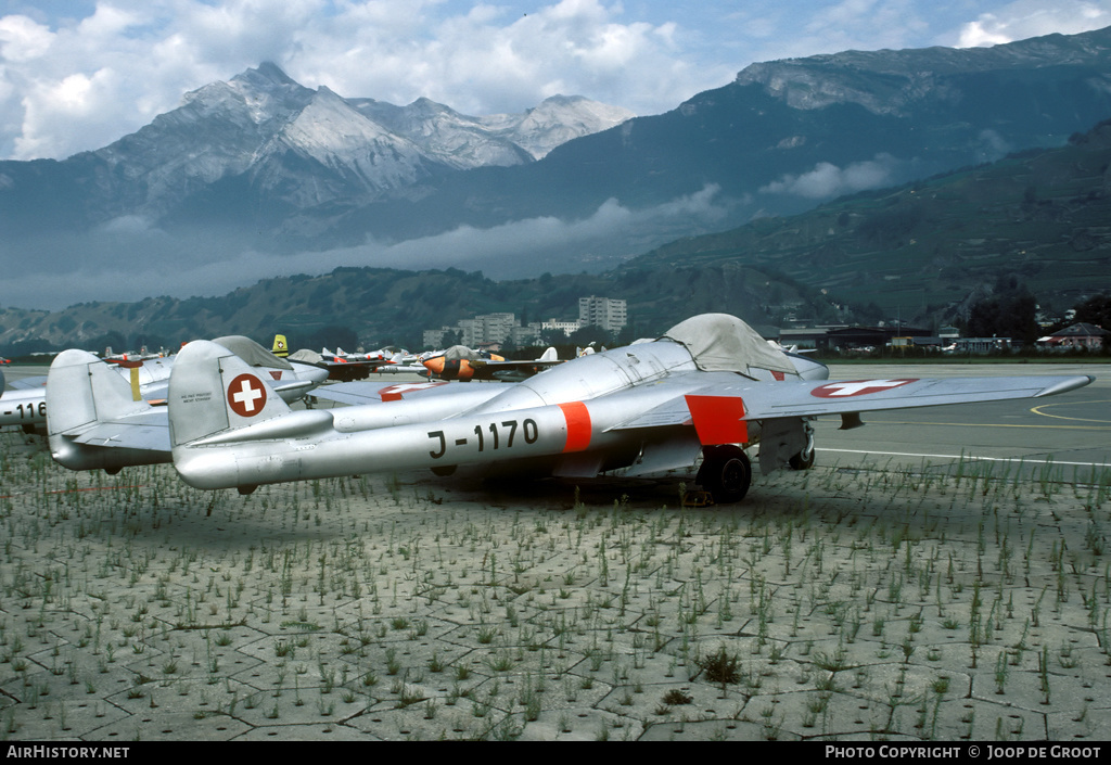 Aircraft Photo of J-1170 | De Havilland D.H. 100 Vampire FB6 | Switzerland - Air Force | AirHistory.net #70338