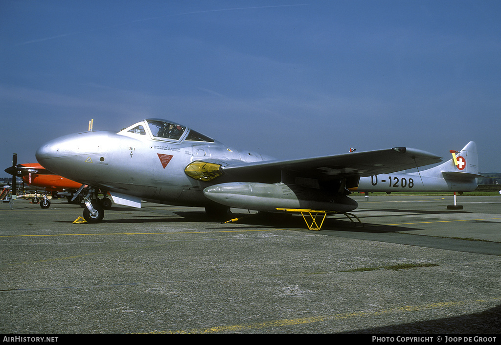 Aircraft Photo of U-1208 | De Havilland D.H. 115 Vampire T55 | Switzerland - Air Force | AirHistory.net #70707