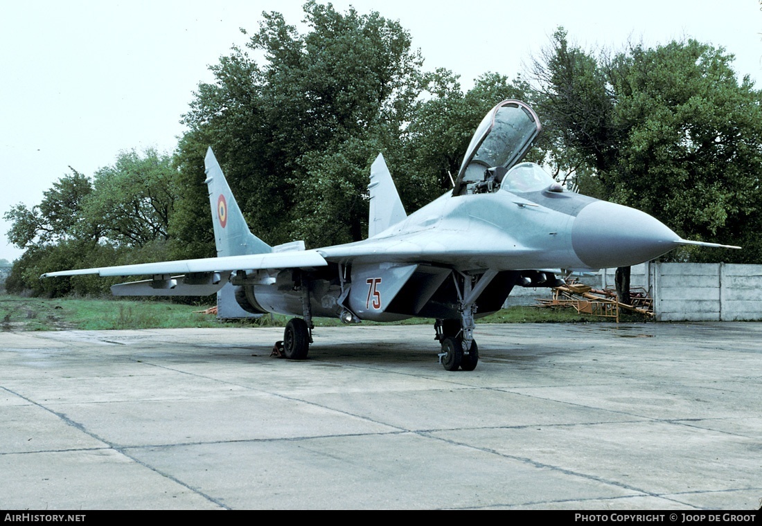 Aircraft Photo of 75 | Mikoyan-Gurevich MiG-29A (9-12A) | Romania - Air Force | AirHistory.net #70881