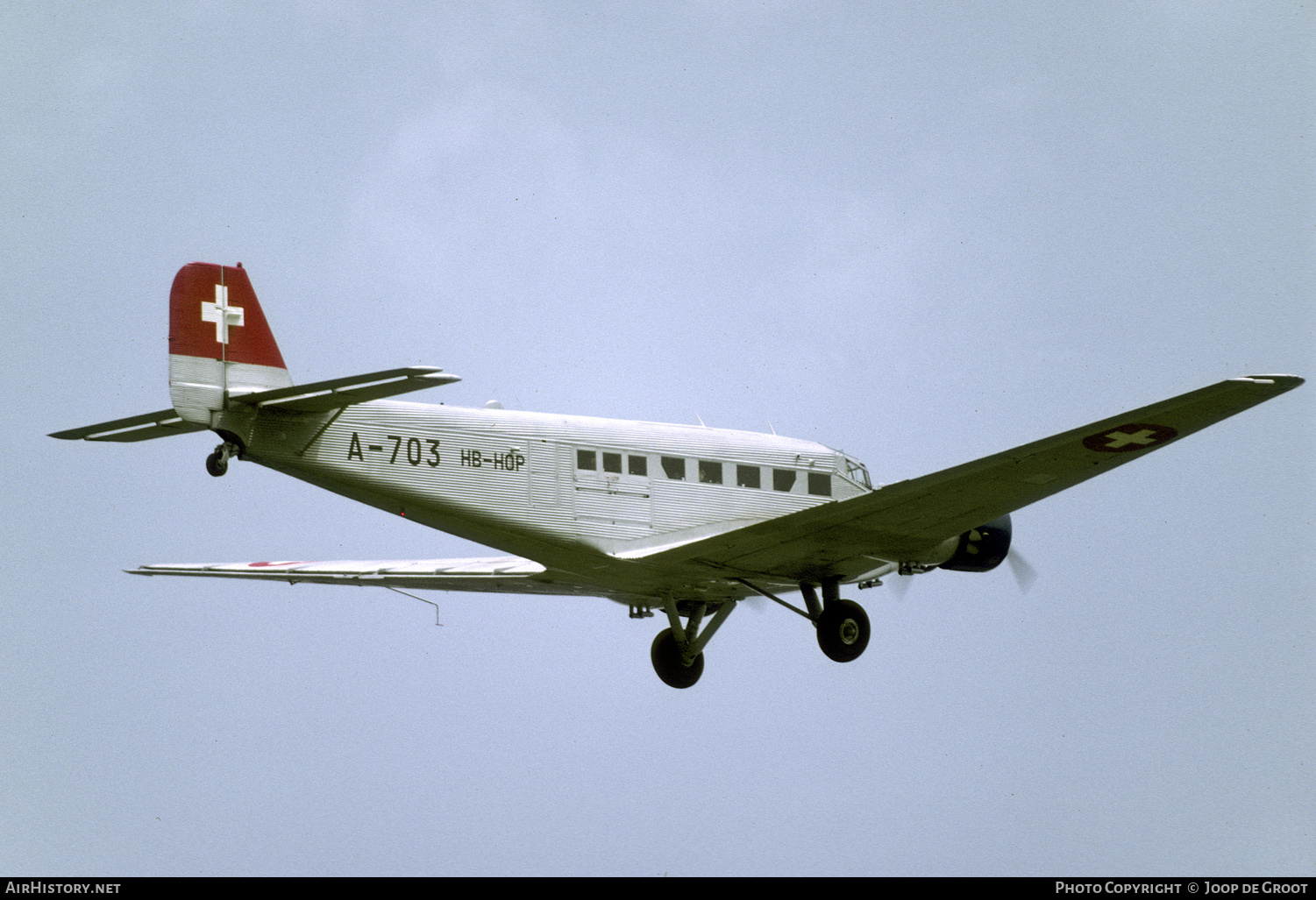 Aircraft Photo of HB-HOP / A-703 | Junkers Ju 52/3m g4e | Ju-Air | Switzerland - Air Force | AirHistory.net #70909