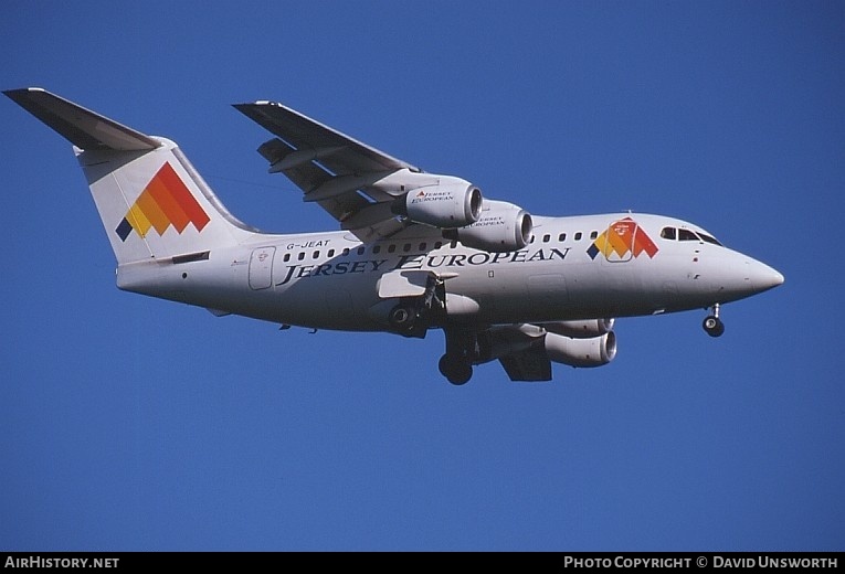 Aircraft Photo of G-JEAT | British Aerospace BAe-146-100 | Jersey European Airways | AirHistory.net #70918