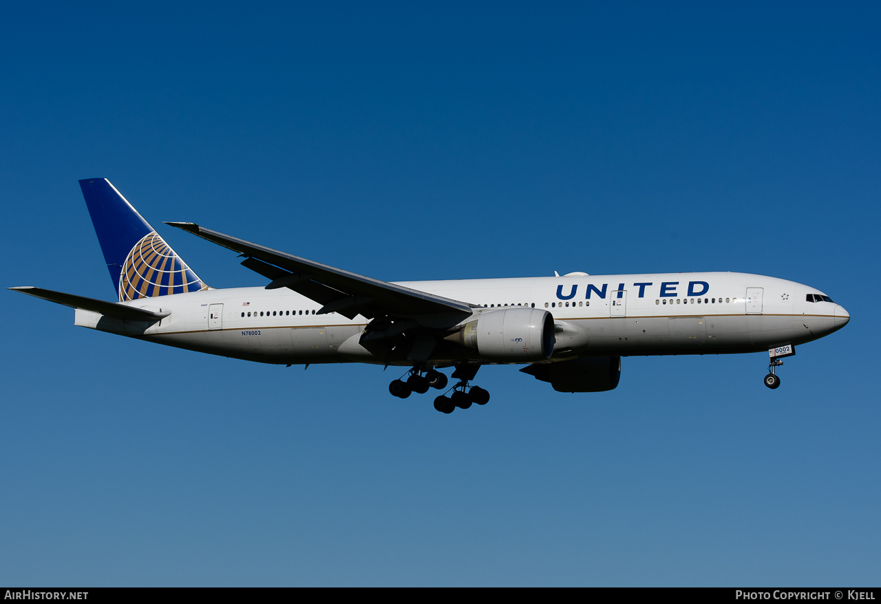 Aircraft Photo of N78002 | Boeing 777-224/ER | United Airlines | AirHistory.net #71034