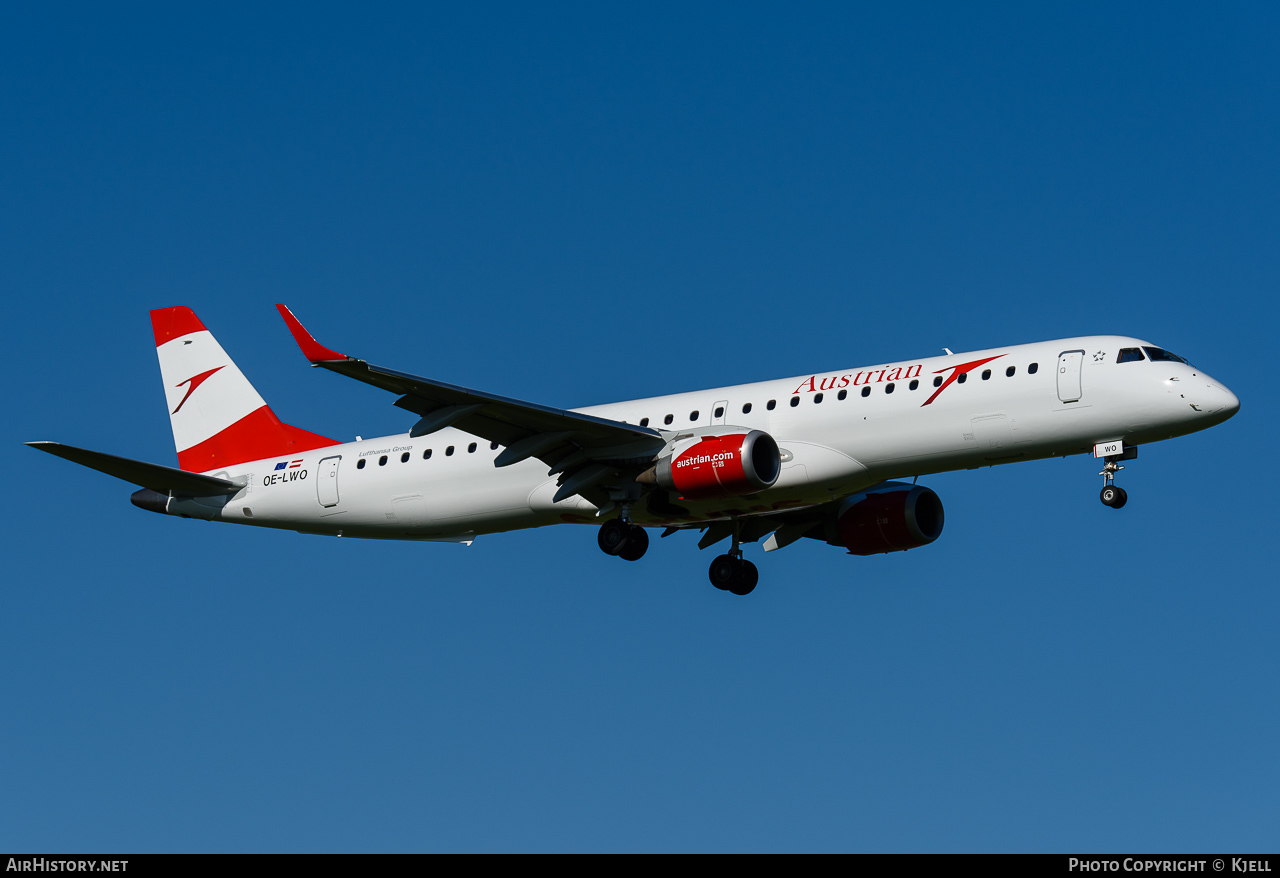 Aircraft Photo of OE-LWO | Embraer 195LR (ERJ-190-200LR) | Austrian Airlines | AirHistory.net #71041