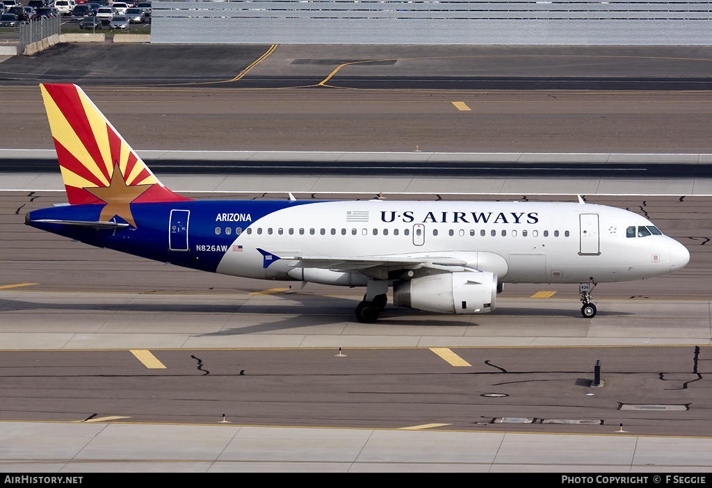 Aircraft Photo of N826AW | Airbus A319-132 | US Airways | AirHistory.net #71051
