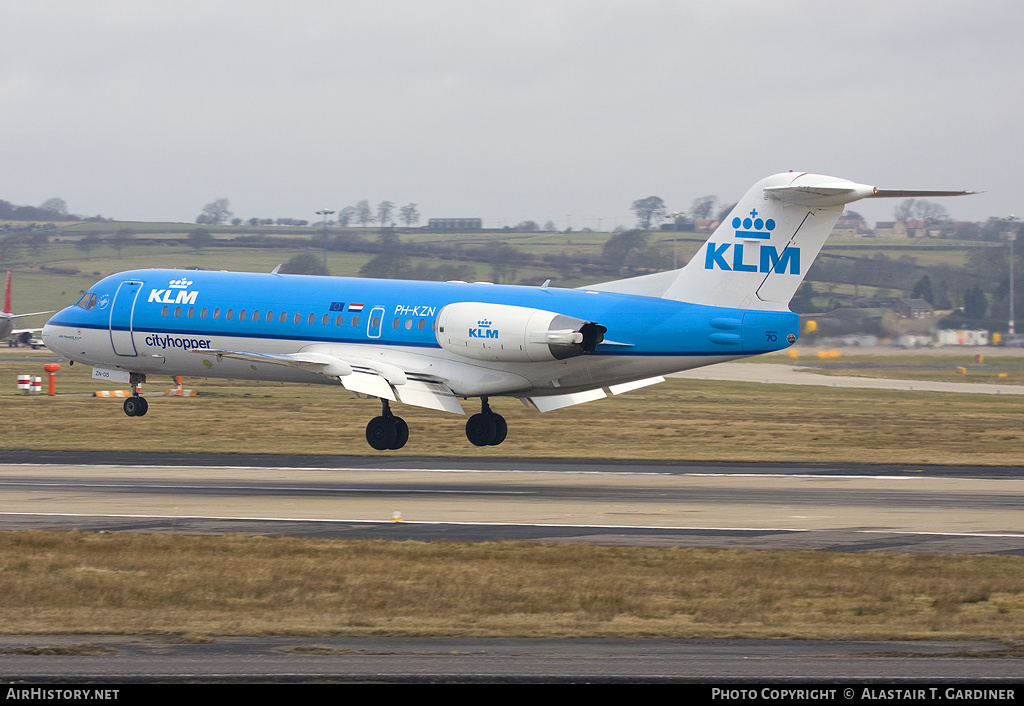 Aircraft Photo of PH-KZN | Fokker 70 (F28-0070) | KLM Cityhopper | AirHistory.net #71081