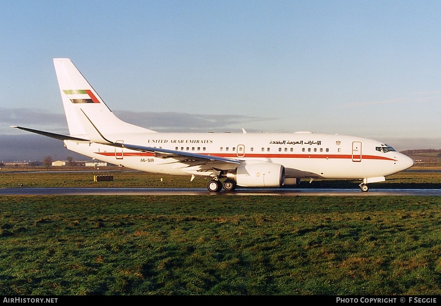 Aircraft Photo of A6-SIR | Boeing 737-7Z5 BBJ | United Arab Emirates Government | AirHistory.net #71190