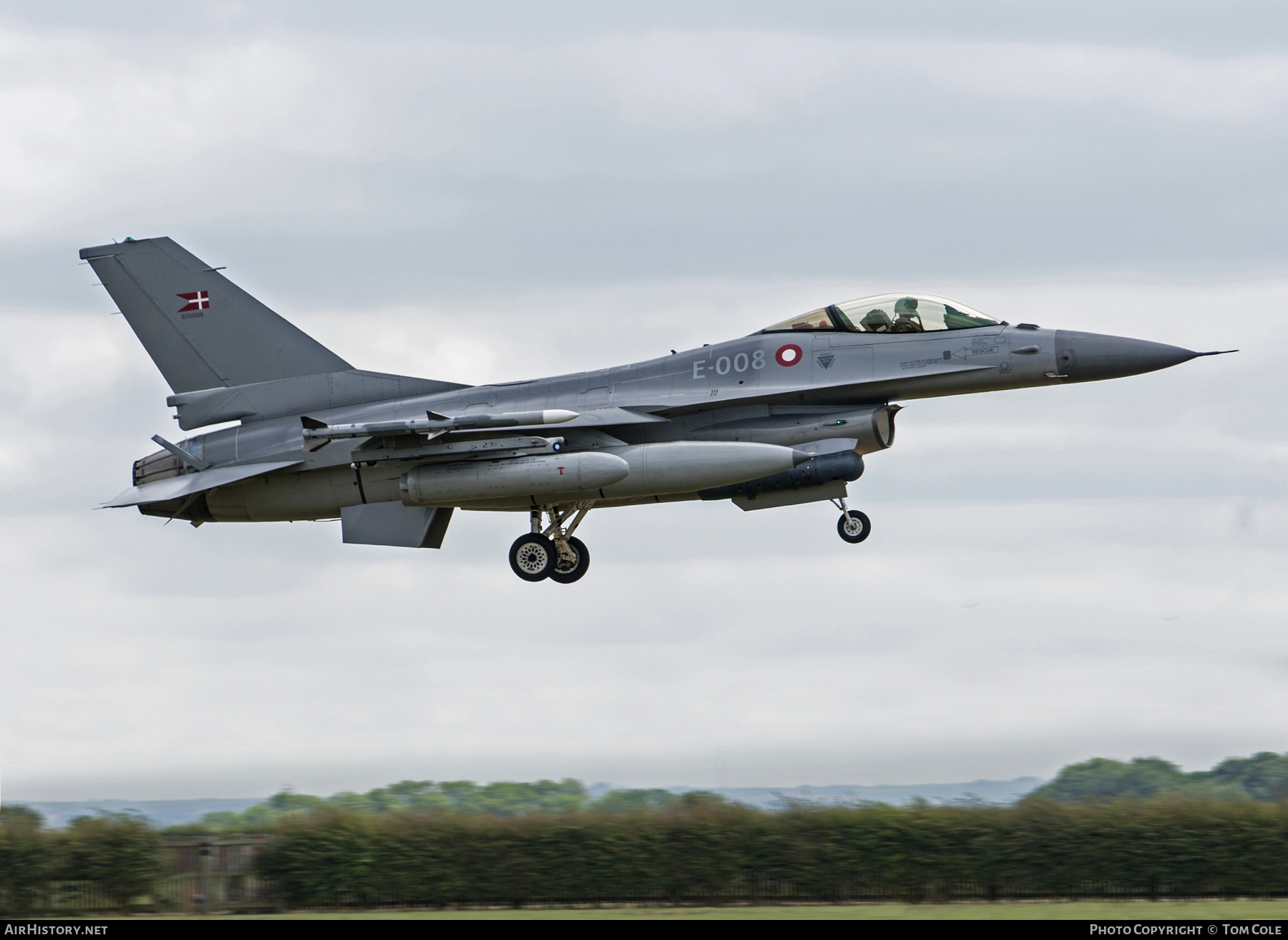 Aircraft Photo of E-008 | General Dynamics F-16A Fighting Falcon | Denmark - Air Force | AirHistory.net #71267