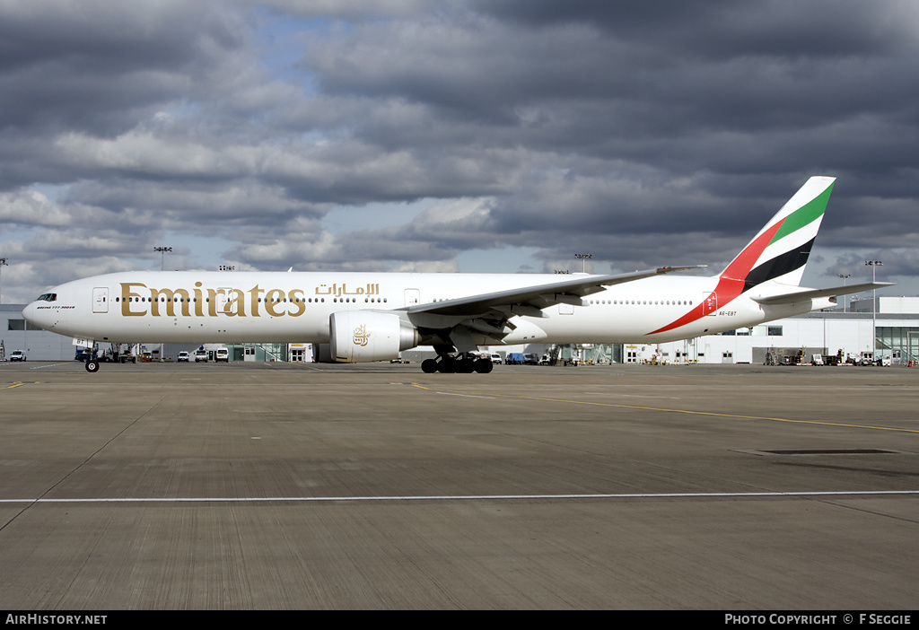 Aircraft Photo of A6-EBT | Boeing 777-31H/ER | Emirates | AirHistory.net #71375