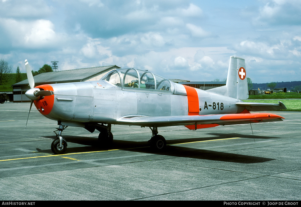 Aircraft Photo of A-818 | Pilatus P-3-05 | Switzerland - Air Force | AirHistory.net #71607