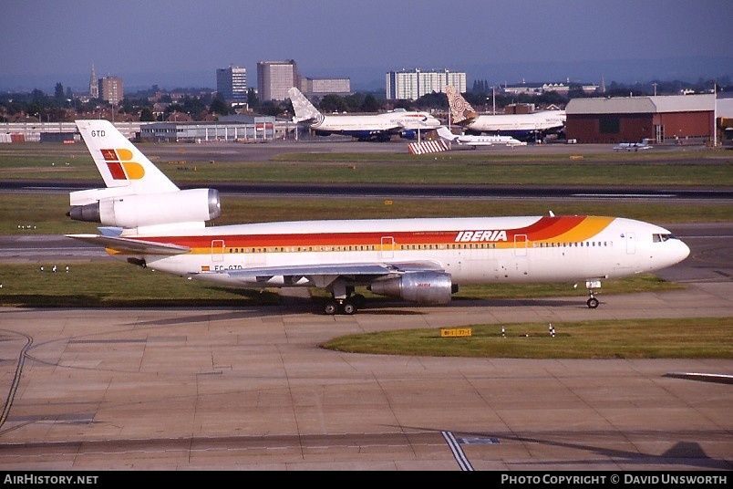 Aircraft Photo of EC-GTD | McDonnell Douglas DC-10-30 | Iberia | AirHistory.net #71705